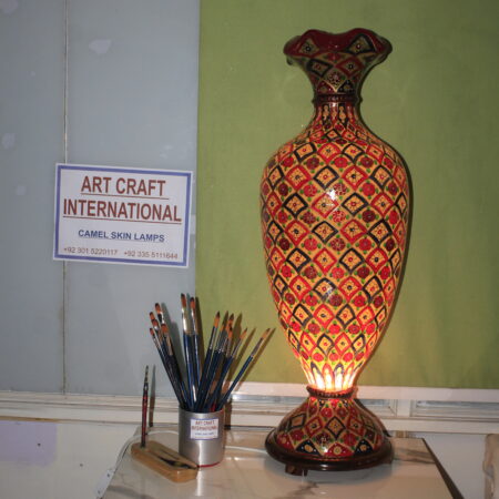 Add a touch of warmth and charm to your home. The (side lamp) and stunning design will bring a cozy atmosphere to any room. Perfect for adding a unique touch to your decor and creating a welcoming ambiance. Specifications: 100% Handmade Material: Camel Skin